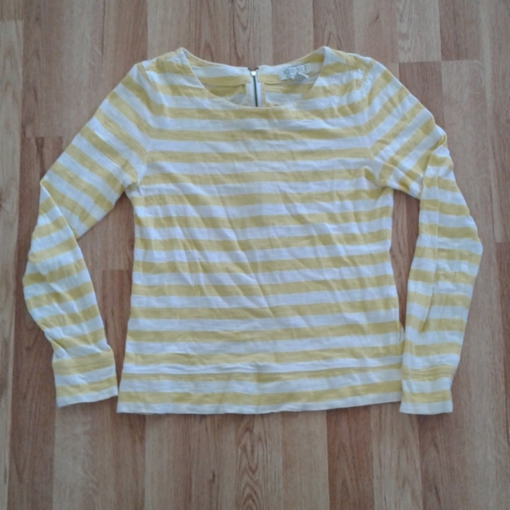 Forever 21 100% Cotton Yellow and White Striped Top